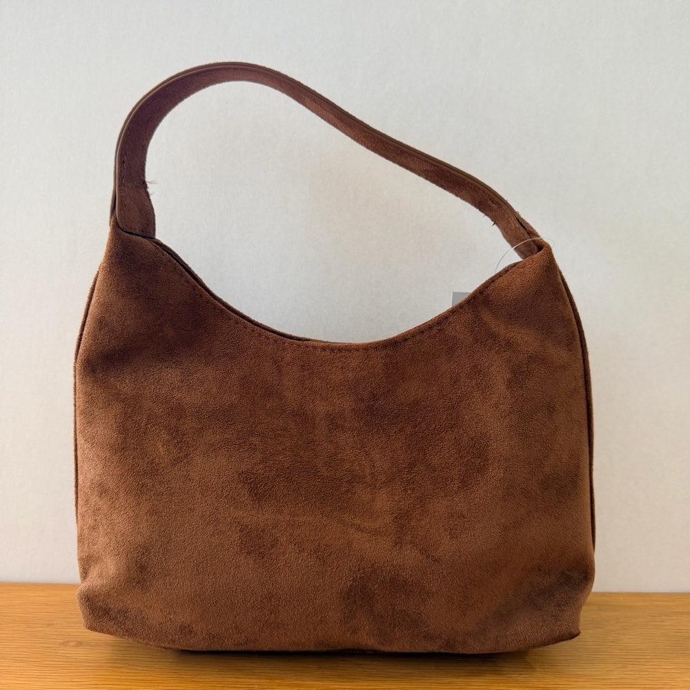 Old Navy Brown Suede Hobo Shoulder Bag - Picture 2 of 7